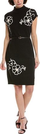 T Tahari Embroidery Jersey Shift Dress