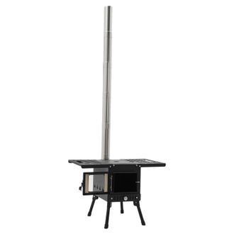 OEM Estufa De Le&ntilde;a, Construcci&oacute;n Duradera, Dise&ntilde;o Port&aacute;til, Color Negro
