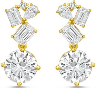 Diana M. Jewels 14KT YELLOW GOLD LAB GROWN DIAMOND FASHION EARRINGS WEIGHING 15.00 CTS TW