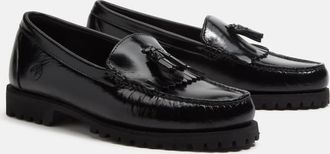 Timberland Authentic mocassino a 3 occhielli in pelle pieno fiore nera-Nero