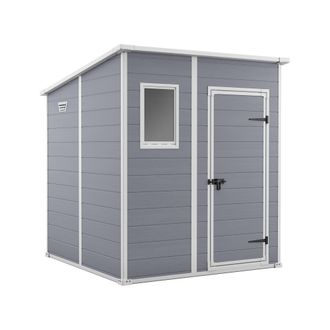 Dmora Dmora - Caseta De Jard&iacute;n Cranbrook, Cobertizo De Jard&iacute;n, Caseta De Jard&iacute;n, Trastero Para Herramientas, 184x185 H200 Cm, Gris