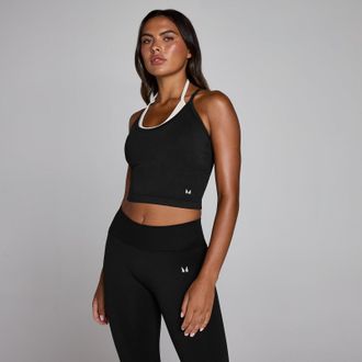 MyProtein Camiseta de tirantes sin costuras de doble capa para mujer de MP - Negro lavado - XS