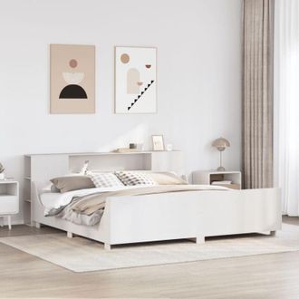 vidaXL Vidaxl - Cama Sin Colch&oacute;n Madera Maciza De Pino Blanca 180x200 Cm