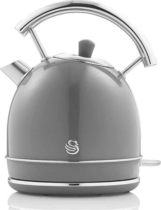SWAN Sk14630grneu Retro Hervidor Agua El&eacute;ctrico, 1,8 L, Resistencia Oculta Acero Inoxidable, Sin Bpa, Inal&aacute;mbrico 3000w Gris