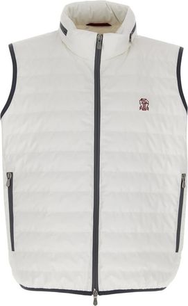 Brunello Cucinelli White Logo vest