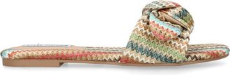 Steve Madden Womens Misha Multi Sliders - Cream Fabric - Size UK 8