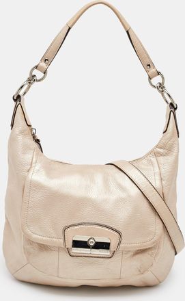 Coach Metallic Beige Leather Kristin Hobo