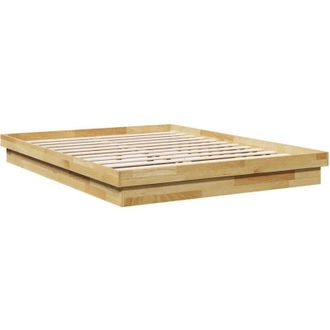 vidaXL Vidaxl - Estructura de cama sin colchón 135x190 cm madera maciza roble