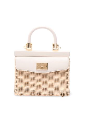 Rodo Wicker And Leather Small Handbag