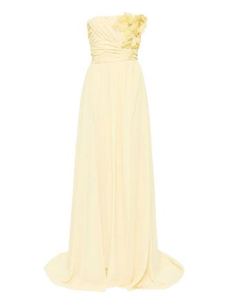 Saiid Kobeisy embroidered maxi dress - Yellow