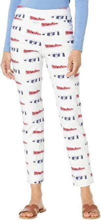 Krazy Larry Pants Womens White Stretch High Rise Skinny Leg Ankle RED541