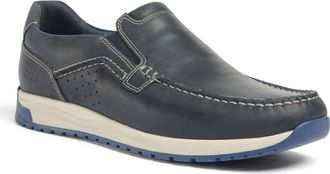 Pod Sean Leren Heren Marineblauwe Bootsschoenen