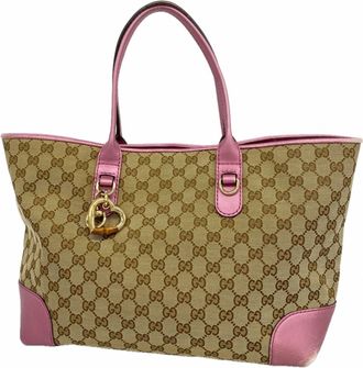 Gucci Brown Purple Canvas Tote Bag (Pre-Owned)