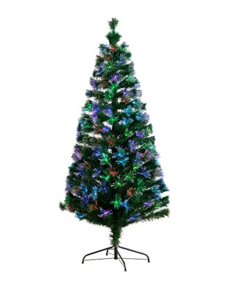 Nearly Natural 6Ft Pre-Lit Fiber Optic Artificial Christmas Tree With 220 Colorful Led Lights & Remote Control Light Show