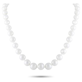 Luxury Bazaar 14K White Gold 1.50ct Diamond and Pearl Necklace MF20-080326