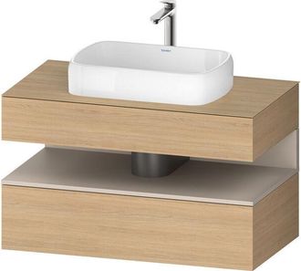 Duravit Duravit - Qatego Consola Mueble Bajo Lavabo, 1 Extra&iacute;ble, 1 Caj&oacute;n
