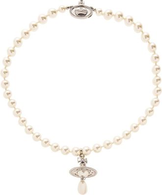 Vivienne Westwood Choker met charme - Dames - Kettingen - Wit - ONE Size - Accessoires
