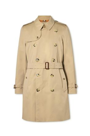Burberry Kensington Belted Double-Breasted Cotton-Gabardine Trench Coat