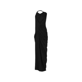Entire studios Gedrapeerde Maxi Jurk - Dames - Maxi kleedjes - Zwart - M - Katoen - Kleedjes