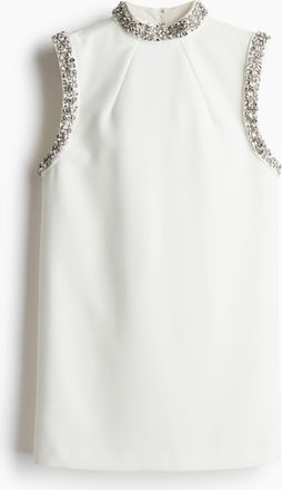 H&M Minikleid mit Strass - White