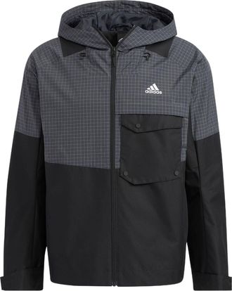 adidas Th Vis Wvjkt Hooded Jacket Brown White HN9041