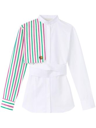 D'Estr&euml;e Paris Hans gestreepte katoenen blouse - Wit