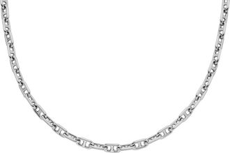 Fossil Womens Heritage D-Link Silver-Tone Brass Chain Necklace