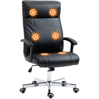 Vinsetto Vinsetto - Massage Office Chair pu Leather Computer Chair w/ Tilt Function Black