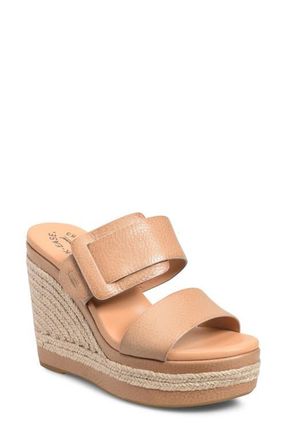 Kork-ease Raya Espadrille Platform Wedge Slide Sandal in Natural Full Grain at Nordstrom, Size 11