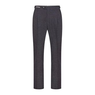 Corneliani Suit Trousers, male, Gray, XL, Wool & Cashmere Double Pleated Trouser