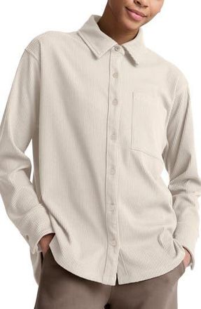 Beyond Yoga Breathe Easy Corduroy Button-Up Shirt in Dove at Nordstrom Rack, Size X-Large