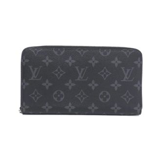 Louis Vuitton Black Coated Canvas Long Wallet (Bi-Fold) (Pre-Owned)