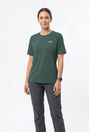 Jack Wolfskin Funktionsshirt JACK WOLFSKIN VONNAN S/S T W, Damen, Gr. L (42/44), sago palm, Obermaterial: 100% Polyester, Shirts Funktionsshirt