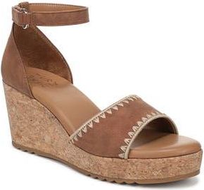 Naturalizer Olly Platform Wedge Sandal in Brown Faux Leather at Nordstrom Rack, Size 6.5