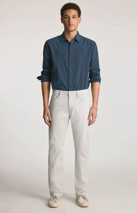 Mavi Zach Twill Straight Leg Pants In Ice Chalk