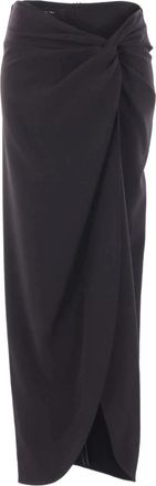 Federica Tosi Midi Rok met Voorstrik - Dames - Midirokken - Zwart - M - Rokken