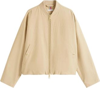 Tommy Hilfiger Cotton Nylon Reg Bom Jacket - Dames - Zomerjassen - Beige - L - Nylon - Jassen