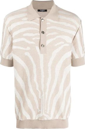 Balmain Polo Shirts - Heren - Polos - Beige - M - Katoen - Tops