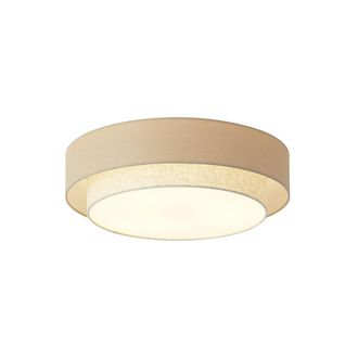 QAZQA Qazqa L&aacute;mpara De Techo Moderna Beige 50cm 3-luces - Drum Duo