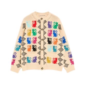 Valentino Cardigans, male, Multicolor, M, Jacquard Jumper