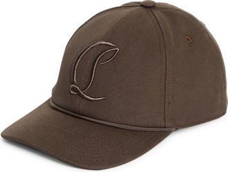 Christian Louboutin Mooncrest Adjustable Canvas Baseball Cap in Silex at Nordstrom, Size X-Large