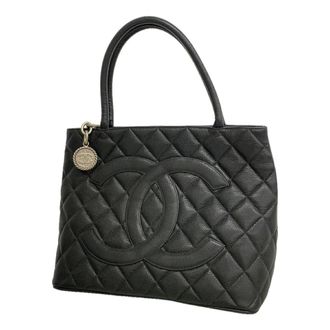 Chanel Black Grained Calfskin Tote Bag (Pre-Owned)
