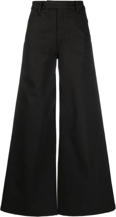 Amiri wide-leg cotton trousers - women - Cotton - 36 - Black