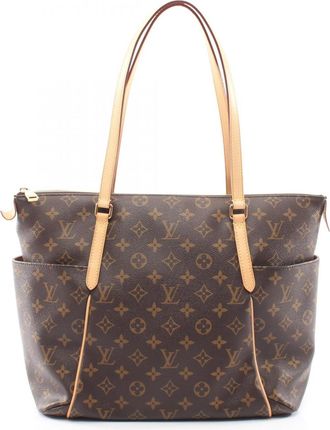 Louis Vuitton Brown Coated Canvas Leather Handbag Tote Bag (Pre-Owned)