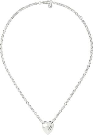 Gucci Handelsmerk ketting in sterling zilver met hartmotief en detail van handelsmerk_40/45 cm - Dames - Kettingen - Grijs - ONE Size - Accessoires