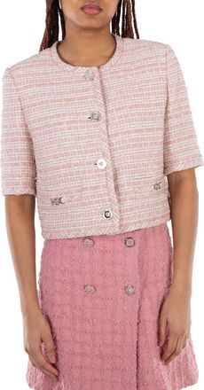 Versace Tweed Short-Sleeved Cardigan Jacket