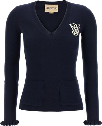 Valentino Garavani Womens Embroidery Sweater