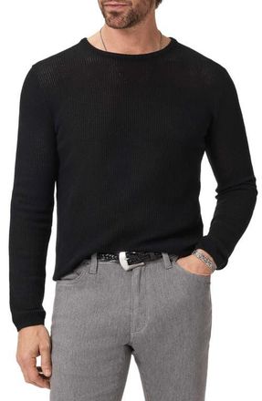 John Varvatos Montclair Mesh Stitch Organic Cotton Blend Sweater in Black at Nordstrom, Size Small