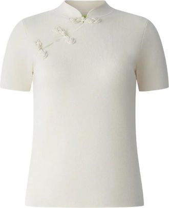 Shanghai Tang Top Qipao con nodo - Bianco