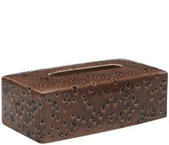 Aquanova Handgefertigte Design Kosmetiktuchbox Ugo aus Keramik, Camel